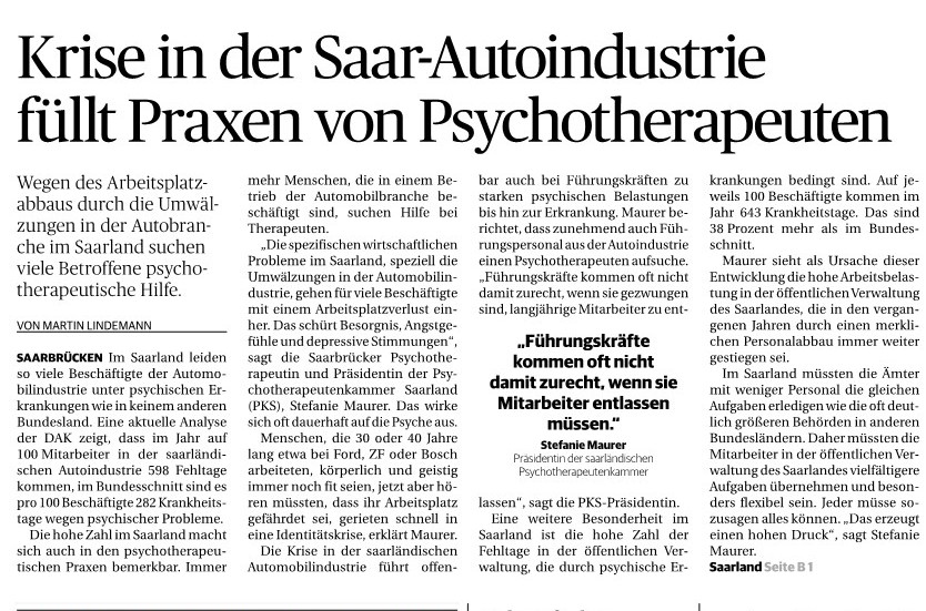 Leitartikel in der Saarbrücker Zeitung